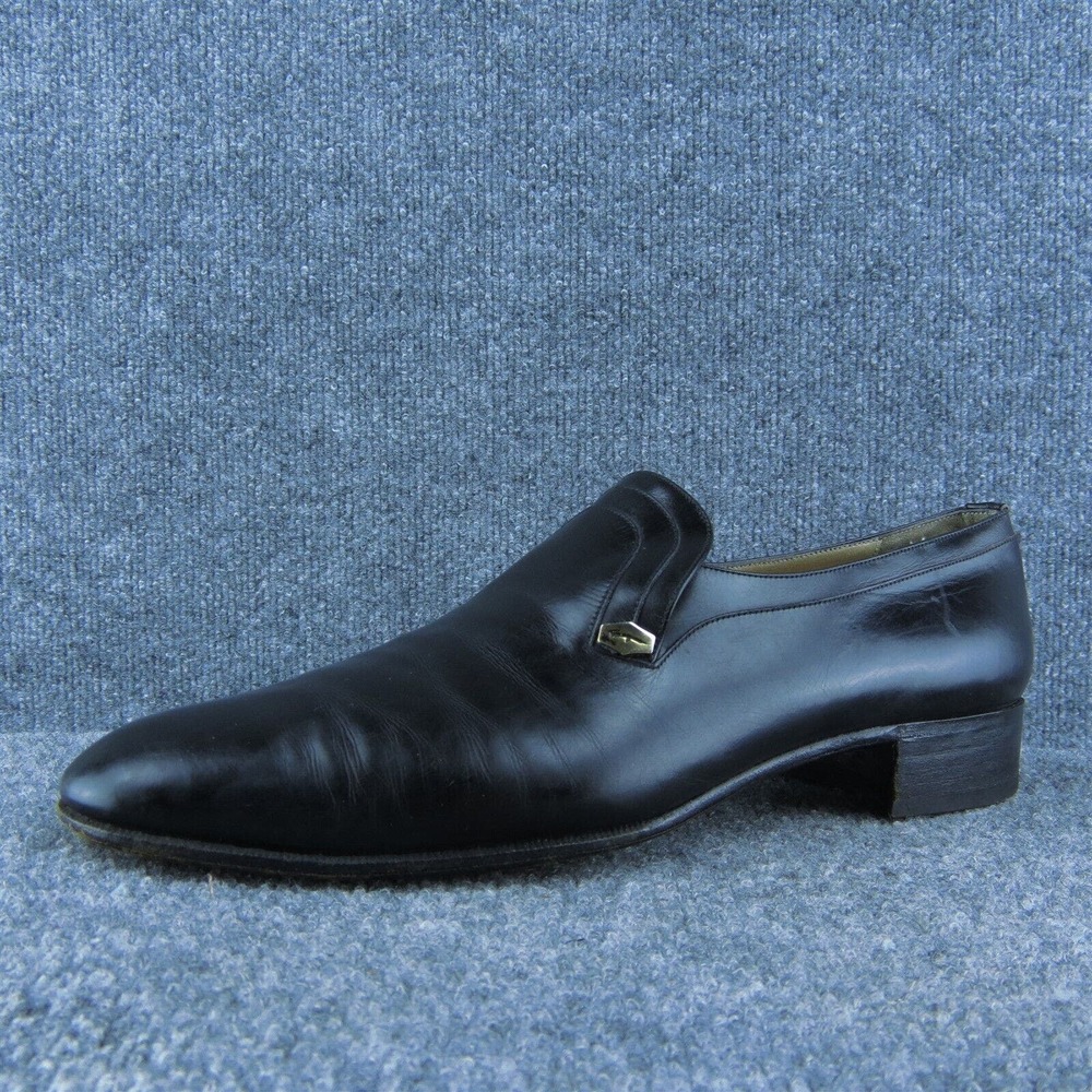 Salvatore Ferragamo 1669 235 Men Wholecut Loafer Shoe Black Leather Sz 12 Narrow